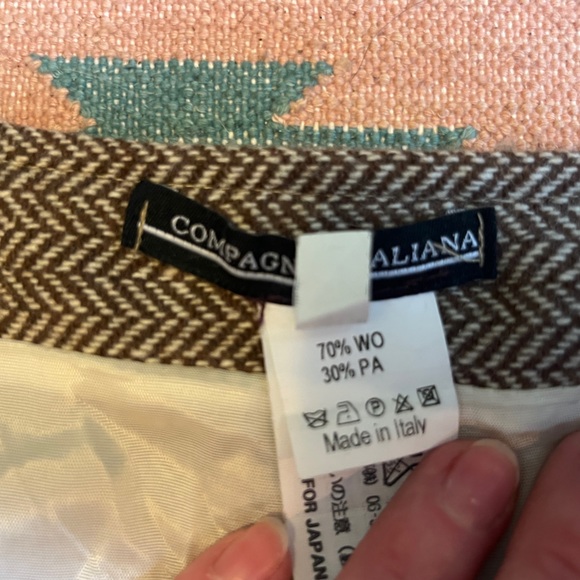 Compagnia Italiana wool herringbone mini skirt - Picture 4 of 8